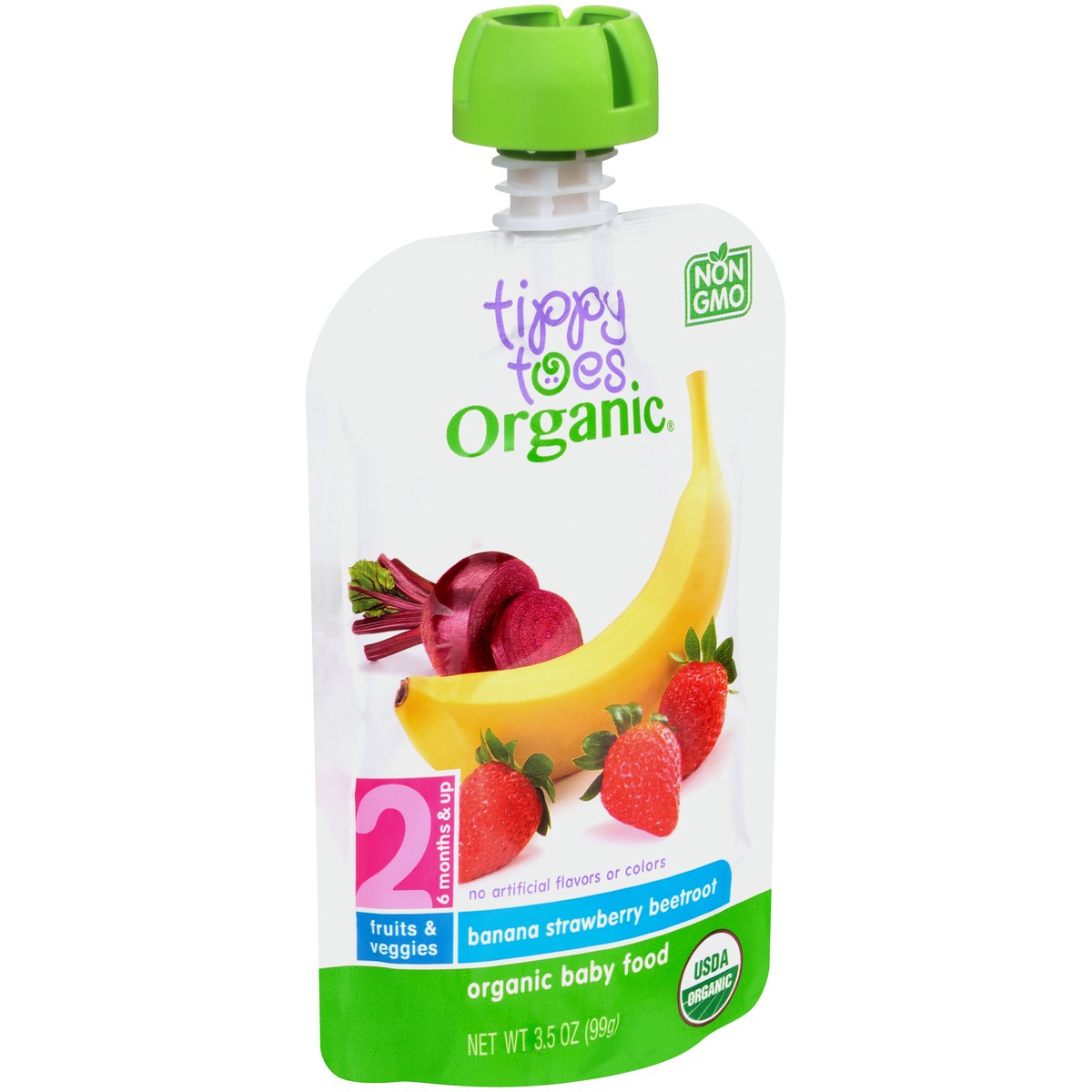 slide 4 of 15, Tippy Toes Organic 2 (6 Months & Up) Banana Strawberry Beetroot Baby Food 3.5 oz, 3.5 oz