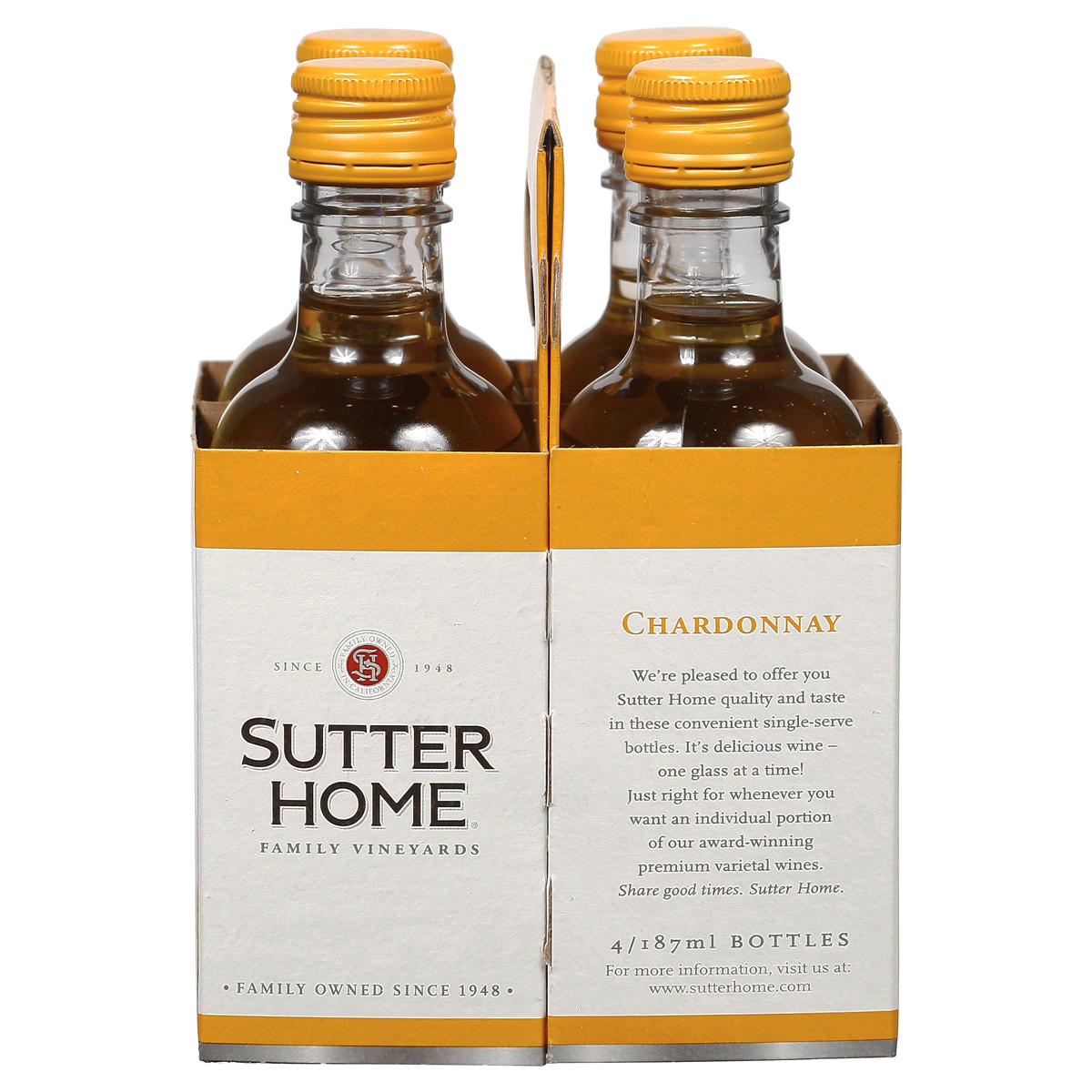slide 4 of 5, Sutter Home Chardonnay, 187 ml