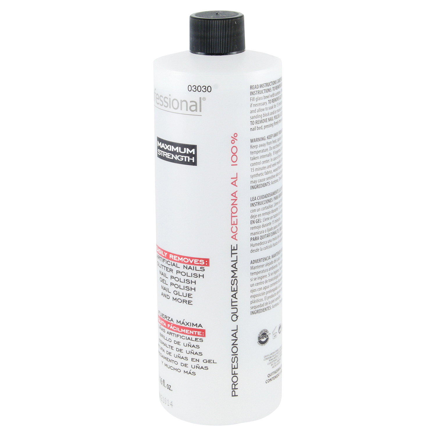 slide 3 of 3, Onyx Professional 100% Pure Acetone Maximum Strength Nail Polish Remover, 16 oz