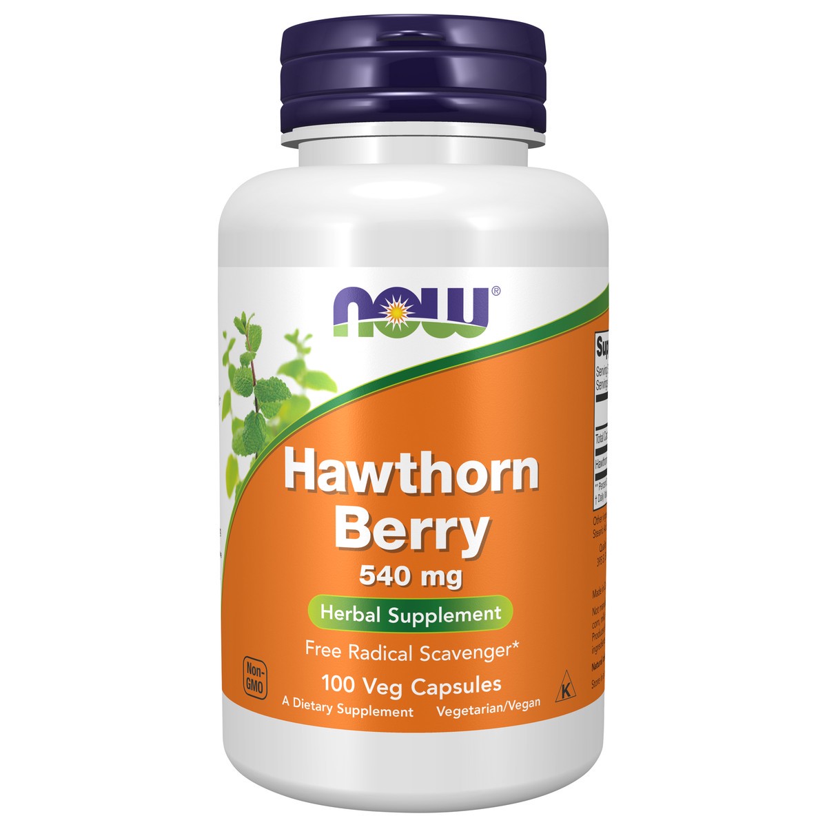 slide 1 of 4, NOW Hawthorn Berry 540 mg - 100 Veg Capsules, 100 ct