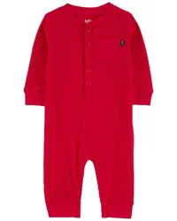 Oshkosh Baby B'Jolly Waffle Knit Jumpsuit Red 18M