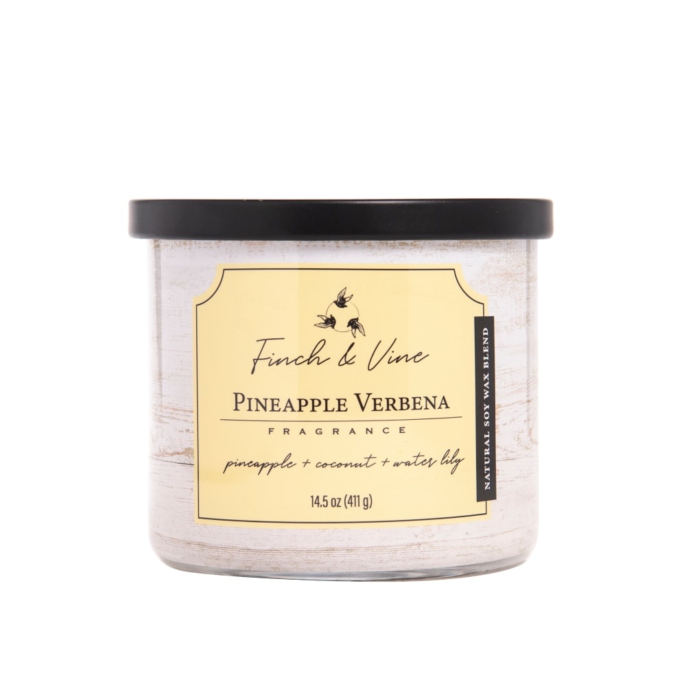 slide 1 of 1, Finch & Vine Pineapple Verbena Fragranced Candle, 14.5 oz