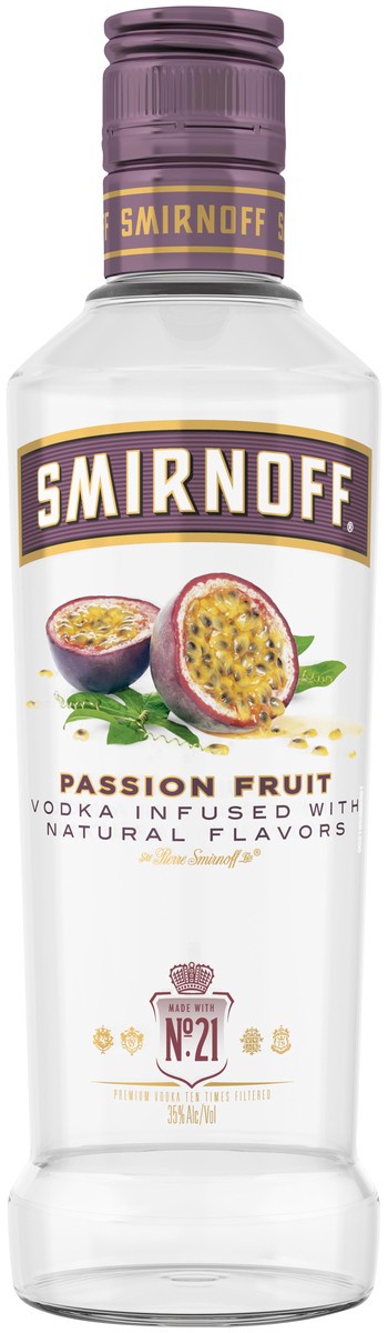 slide 5 of 8, Smirnoff Passion Fruit (Vodka Infused with Natural Flavors), 375 ml