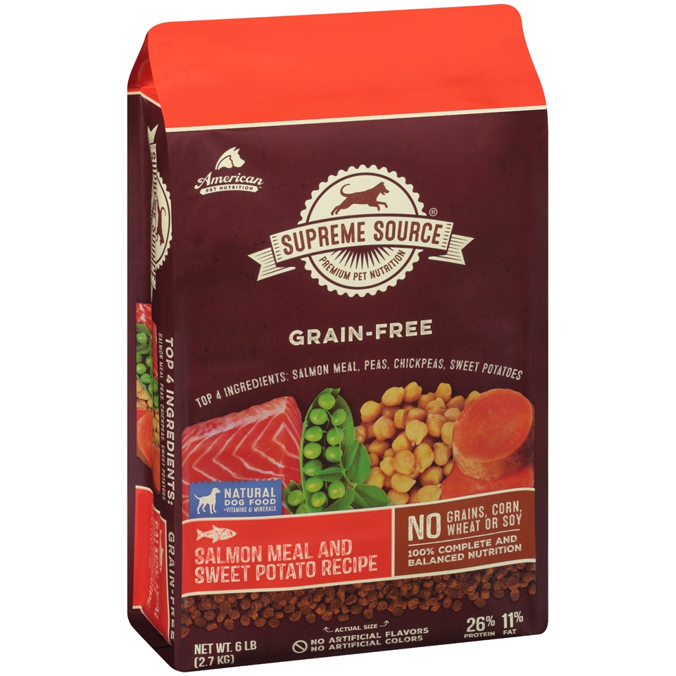 slide 1 of 1, Supreme Source Grain-Free Salmon Meal and Sweet Potato Recipe Dog Food, 6 lb