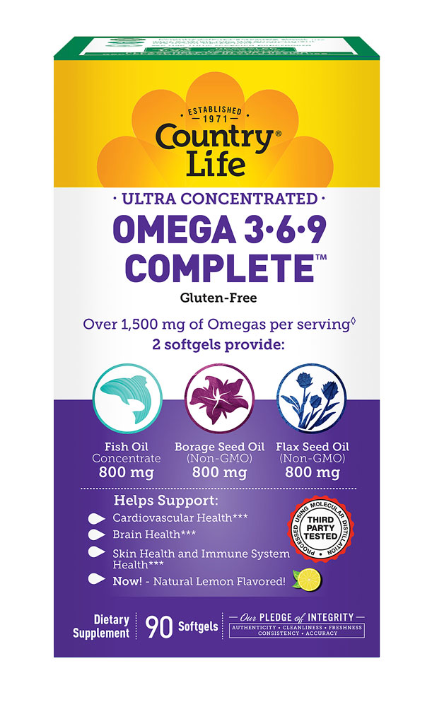 slide 1 of 1, Country Life Ultra Concentrated Omega 3-6-9, 90 ct