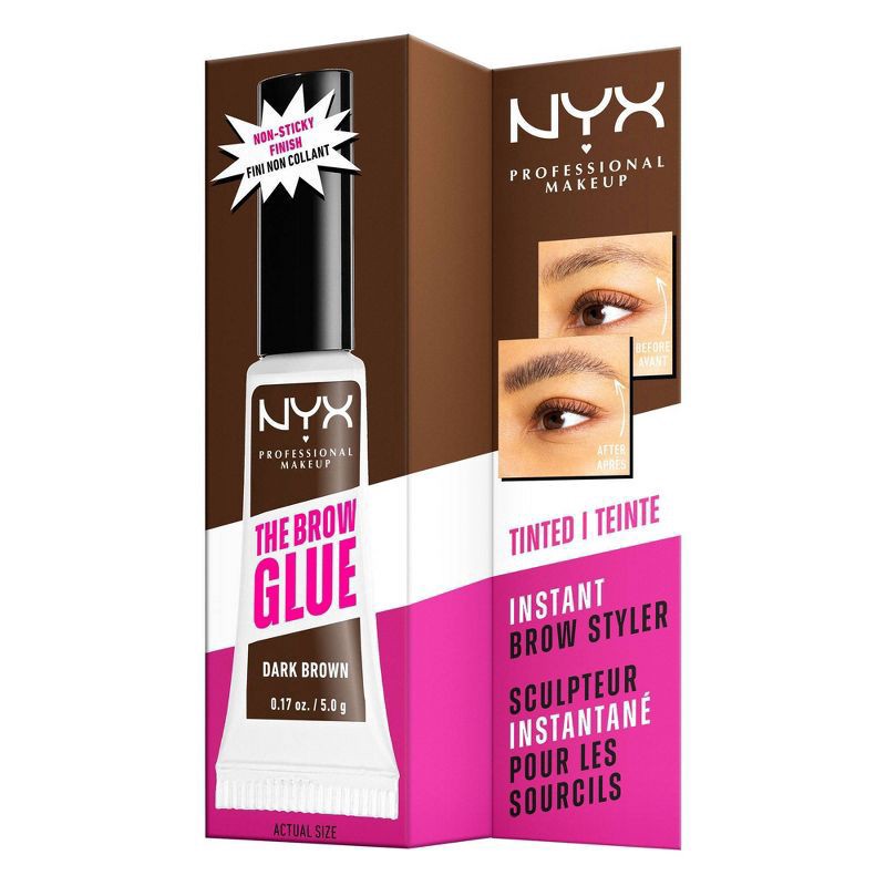 slide 5 of 9, NYX Professional MakeupProfessional Makeup NYX Professional MakeupThe Brow Glue Styler Dark Brown, 1 ct