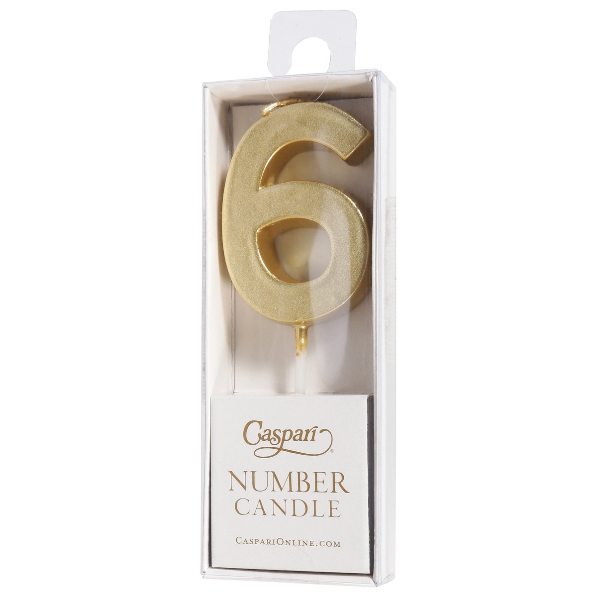 slide 8 of 11, Caspari Gold 6 Number Candle 1 ea, 1 ct