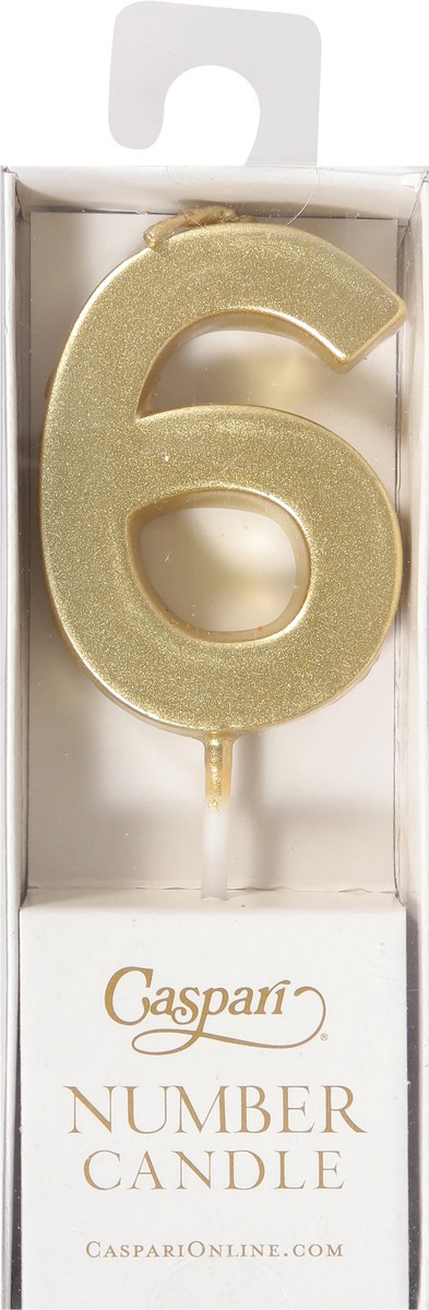 slide 4 of 11, Caspari Gold 6 Number Candle 1 ea, 1 ct