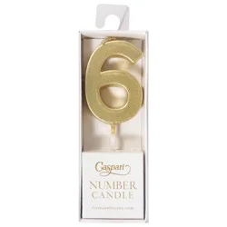 Caspari Gold 6 Number Candle 1 ea