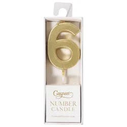 Caspari Gold 6 Number Candle 1 ea
