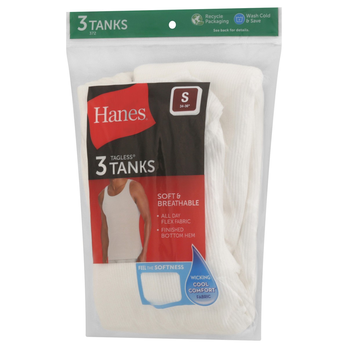 slide 5 of 11, Hanes Tagless Tanks Small (34-36) 3 ea, 3 ct