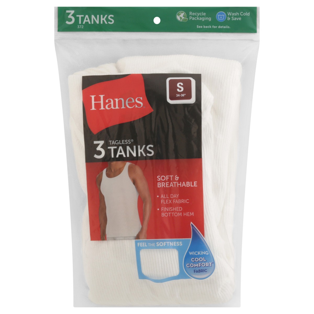 slide 11 of 11, Hanes Tagless Tanks Small (34-36) 3 ea, 3 ct