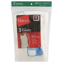 Hanes Tagless Tanks Small (34-36) 3 ea