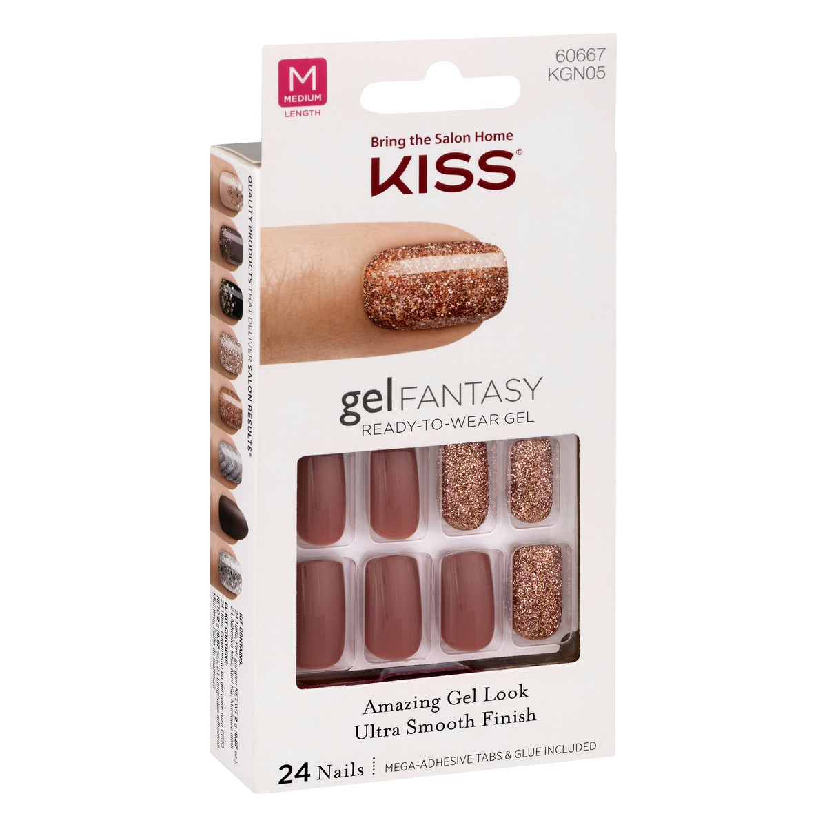 slide 4 of 9, KISS Gel Fantasy Nail Kit, Long Length, 60667 Freshen Up, 51 pc, 24 ct