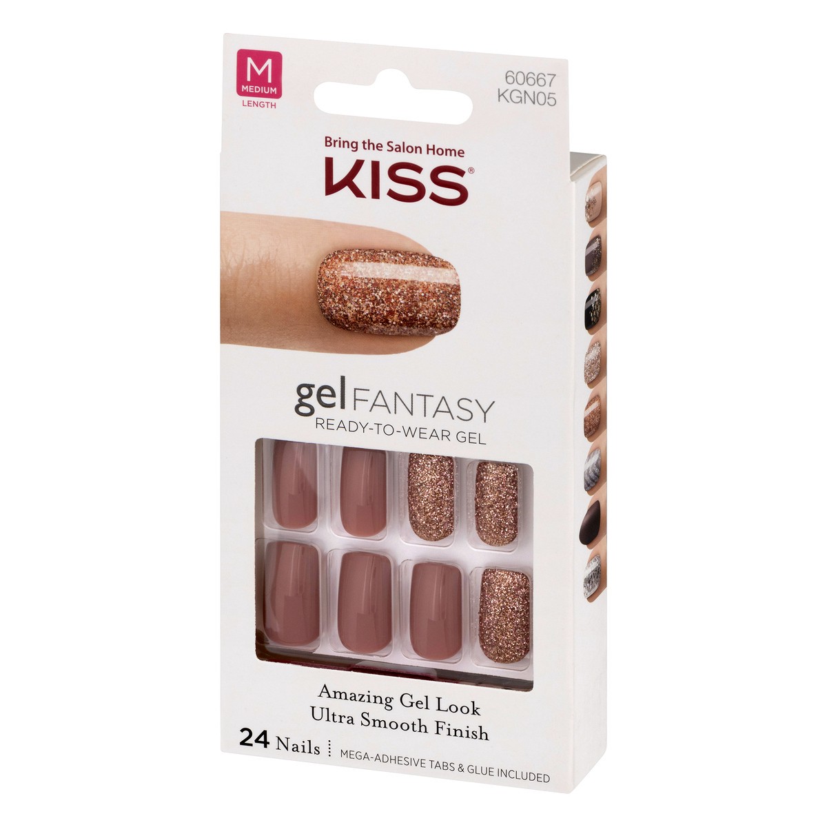 slide 8 of 9, KISS Gel Fantasy Nail Kit, Long Length, 60667 Freshen Up, 51 pc, 24 ct