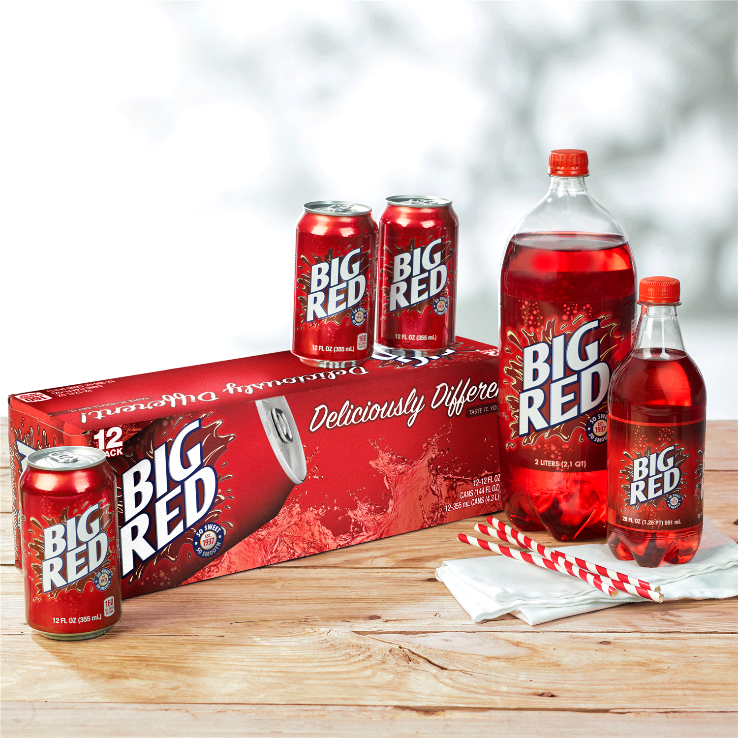 slide 3 of 5, Big Red 12 Pack Soda 12-12 fl oz Cans, 12 ct