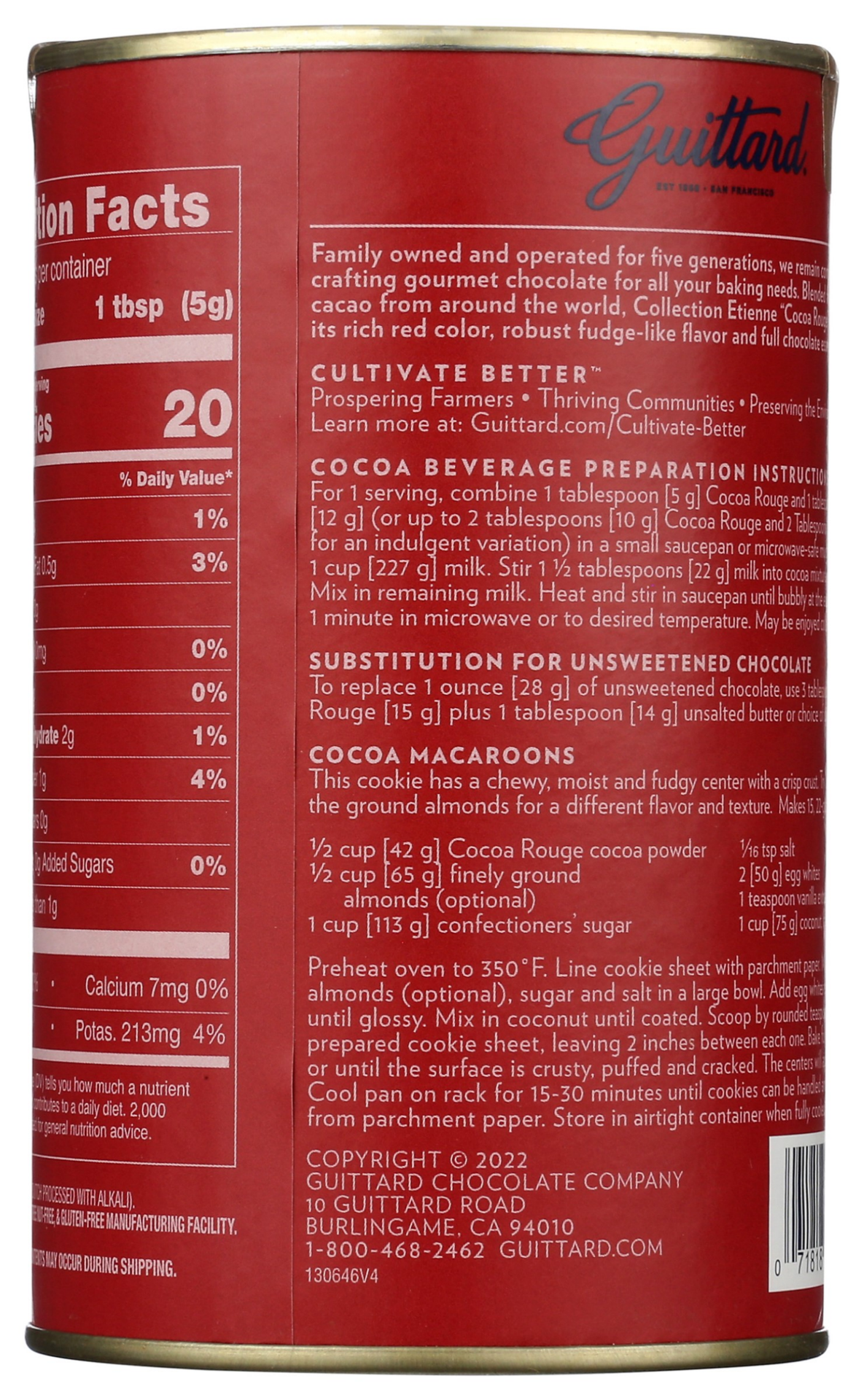 slide 3 of 4, Guittard Cocoa Rouge Unsweetened, 8 oz