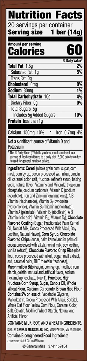 slide 4 of 14, Count Chocula Mini Treat Bars with Marshmallows, Halloween Kids Snacks, 20 Ct, 10 oz, 20 ct