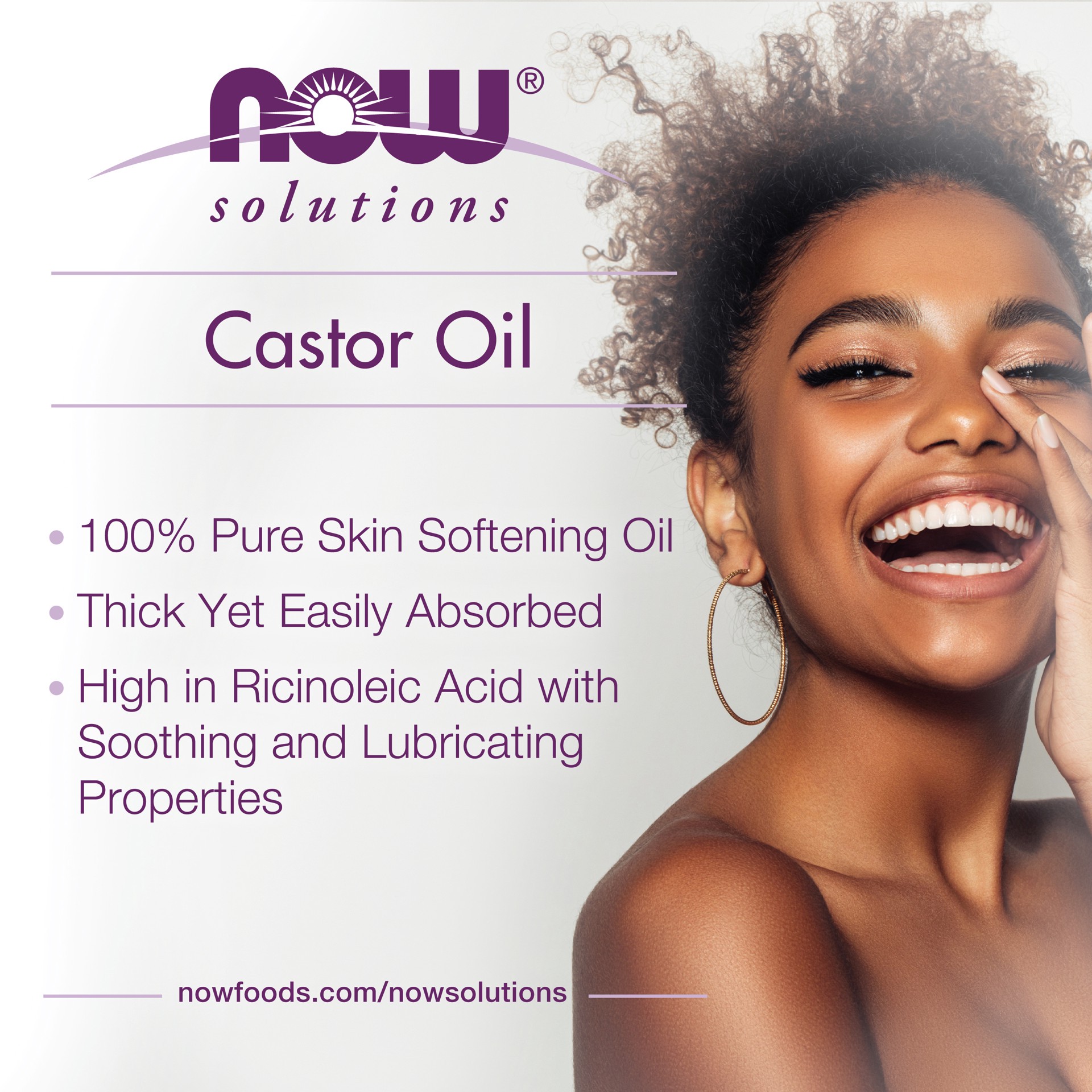 slide 3 of 5, NOW Solutions 100% Pure Castor Oil 4 fl oz, 4 fl oz