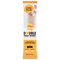 Ultra Chewy Double 2-in-1 Peanut Butter Flavor Treat Bones 2.8 oz