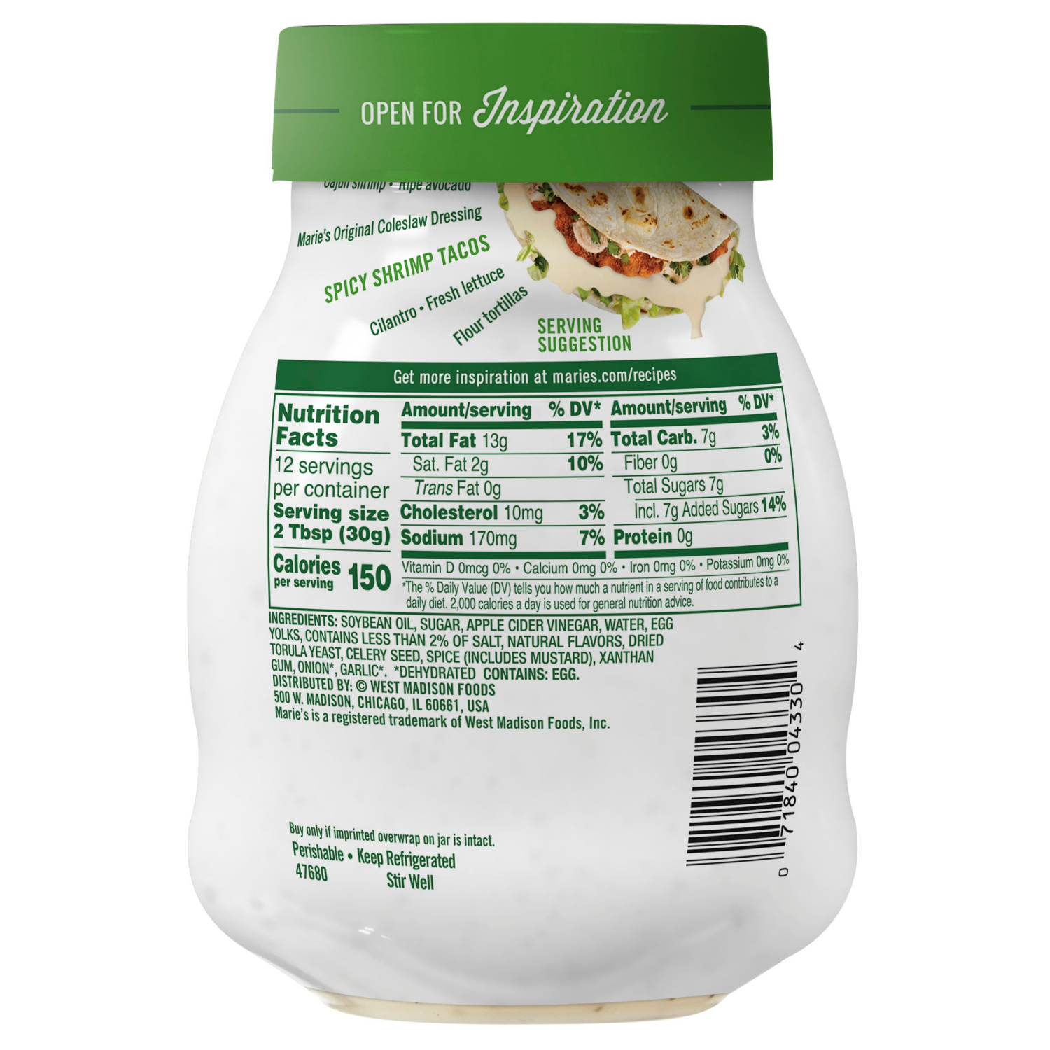 slide 2 of 6, Marie's Coleslaw Dressing 12 fl oz, 12 fl oz