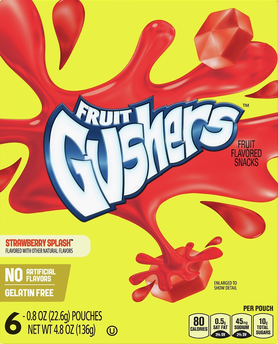 slide 9 of 10, Fruit Gushers Fruit Flavored Snacks, Strawberry Splash, 6 ct