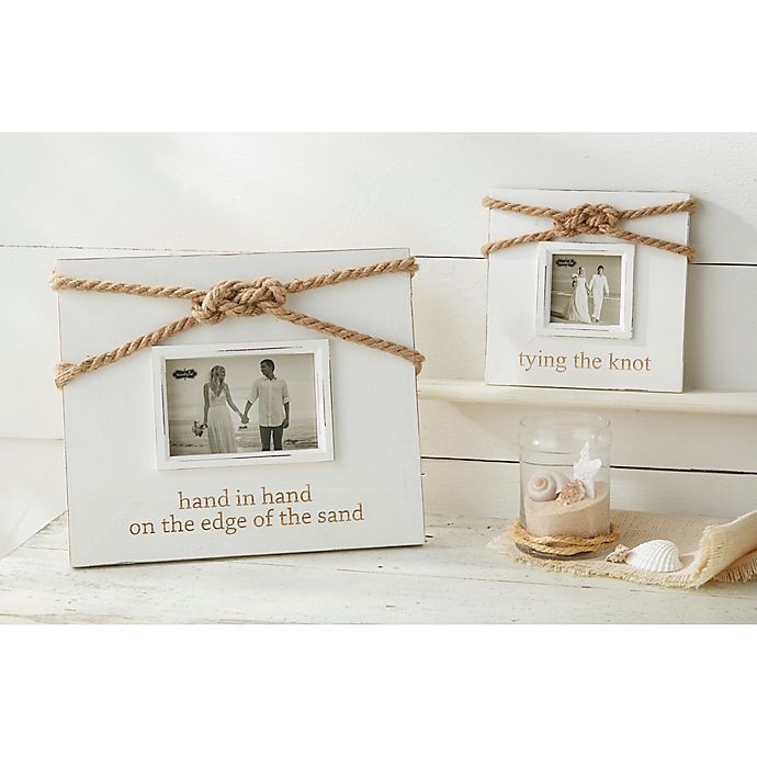 slide 2 of 2, Mud Pie Hand - Hand Knot Picture Frame - White, 5 in x 7 in