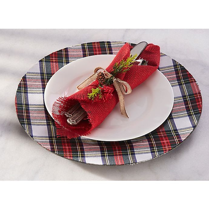 slide 2 of 2, Mud Pie Tartan Charger Plate, 1 ct