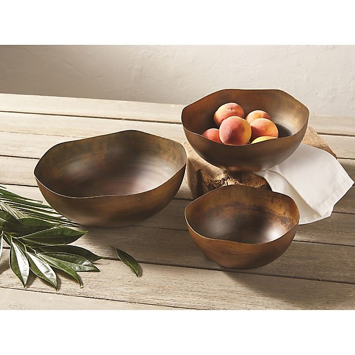 slide 2 of 2, Mud Pie Nested Copper Bowls, 3 ct