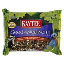 Kaytee Wild Bird Seed & Mealworm Treat Cake, 1.4 lb