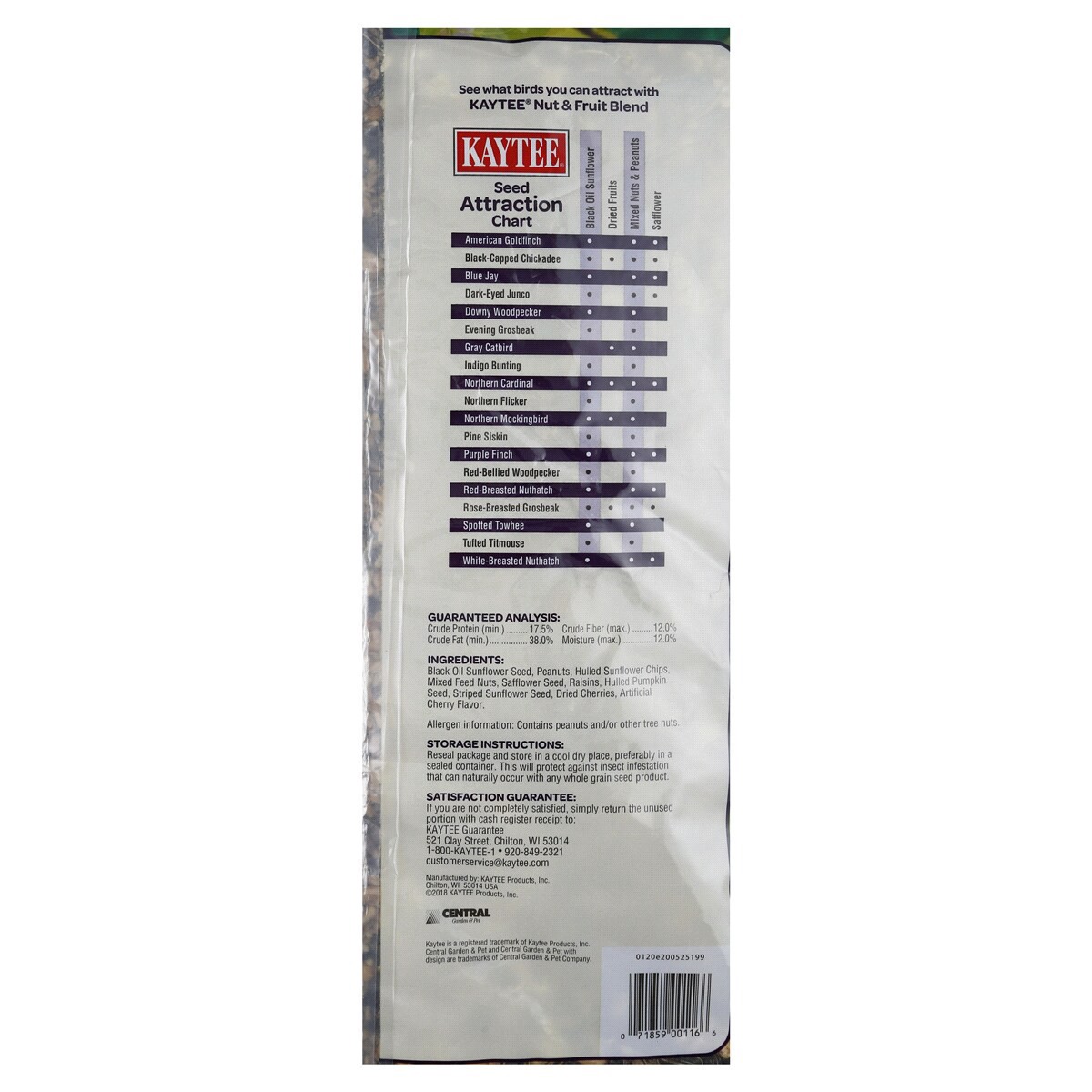 slide 2 of 2, Kaytee Nut & Fruit Blend Food 11 lb, 1 ct