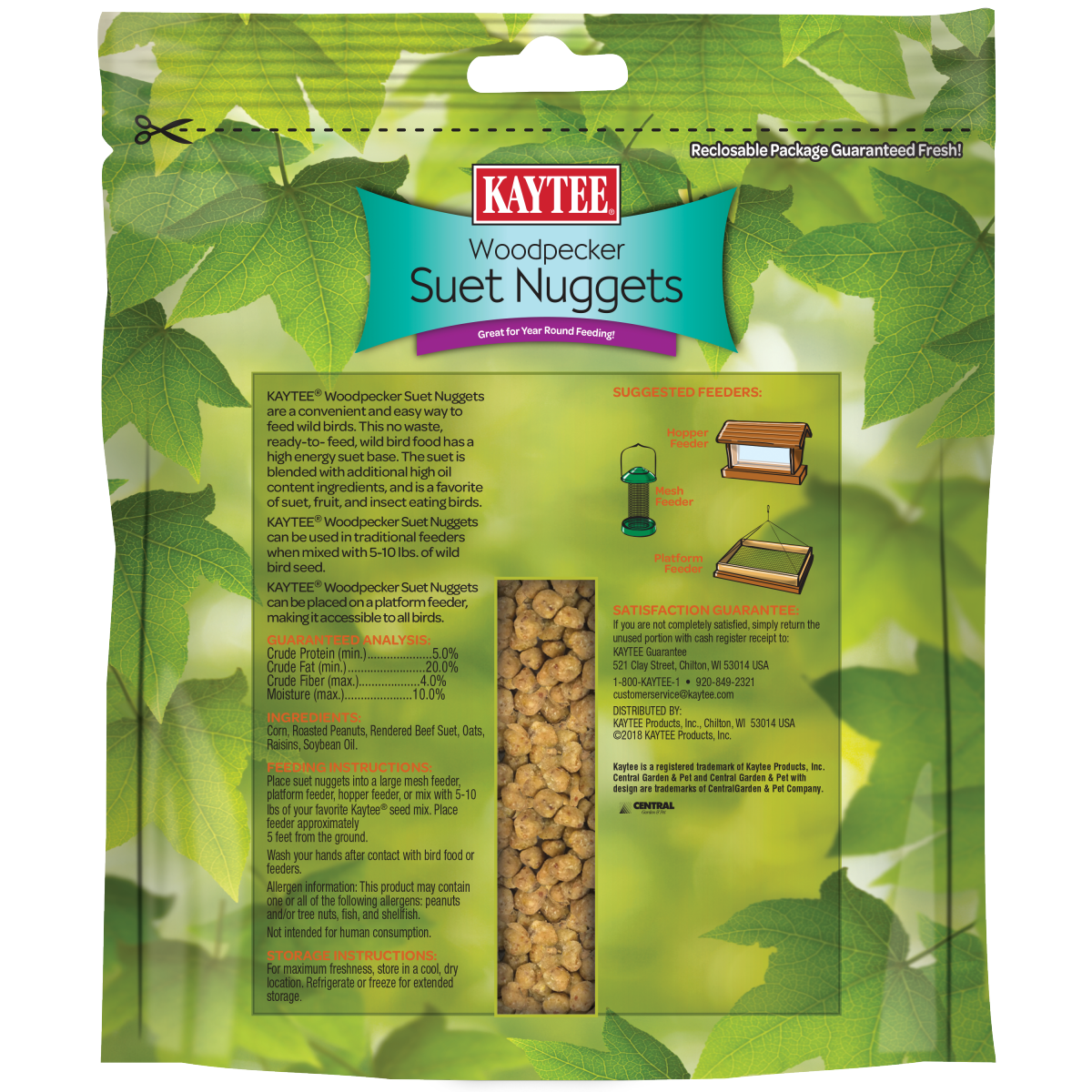 slide 2 of 2, Kaytee Wild Bird Woodpecker Suet Nuggets, 27 oz