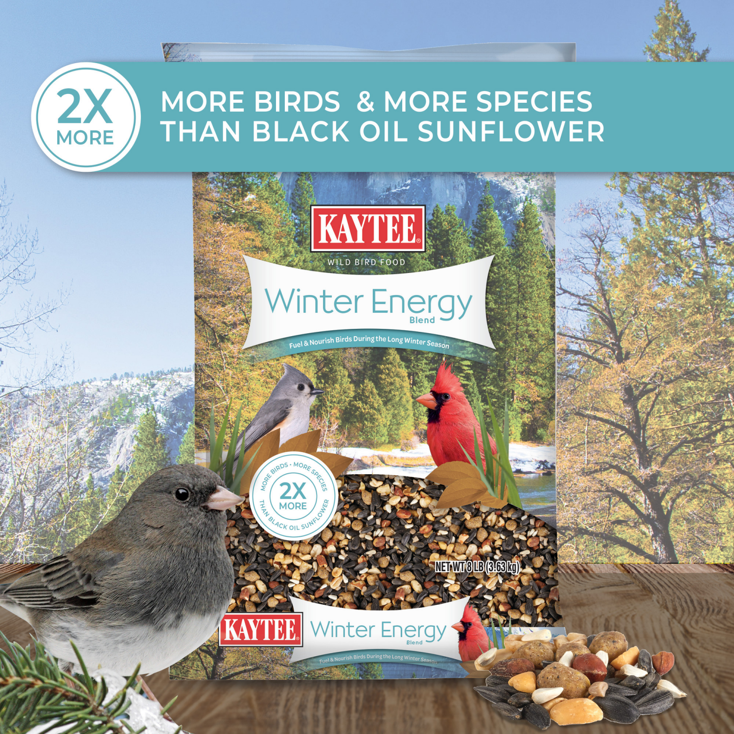 slide 3 of 4, Kaytee Winter Energy Blend 8 lbs, 1 ct