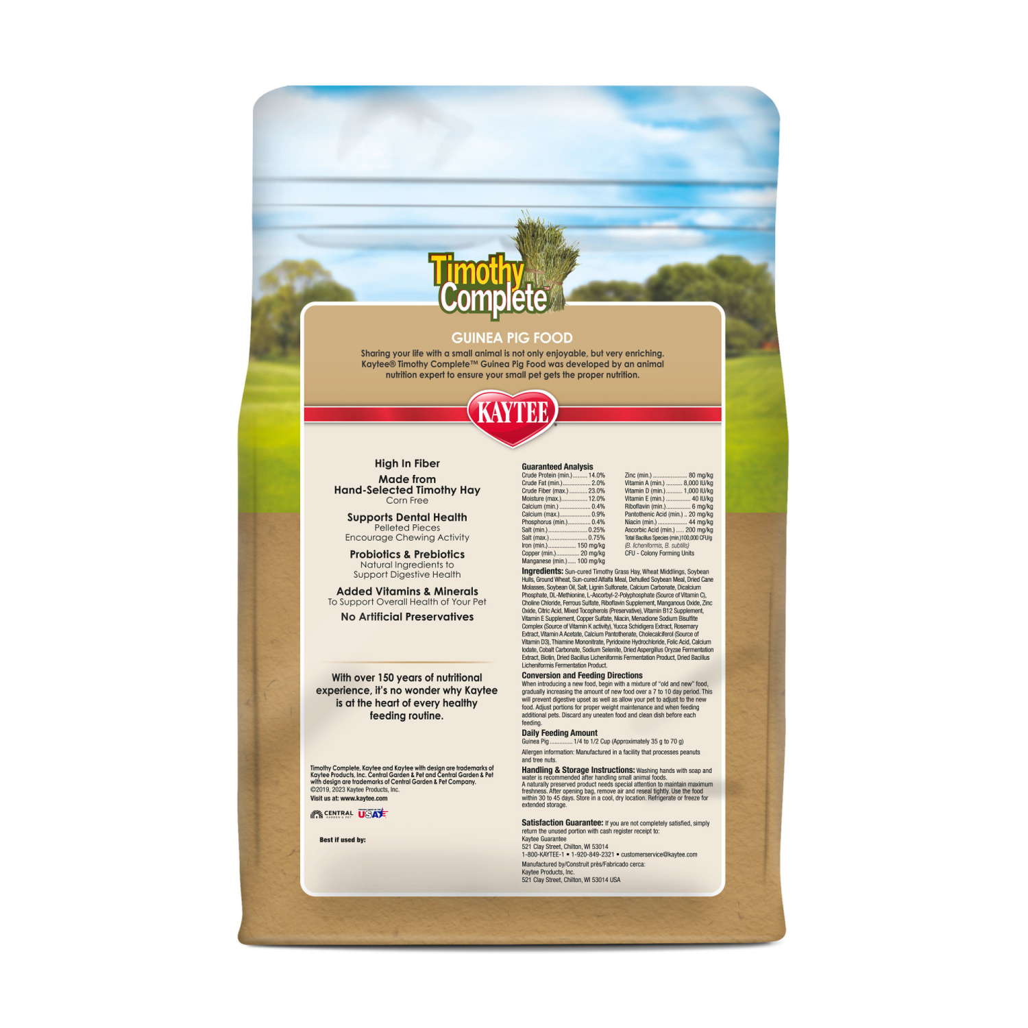 slide 2 of 4, Kaytee Timothy Complete Guinea Pig Pet Food, 5 Pounds, 5 lb