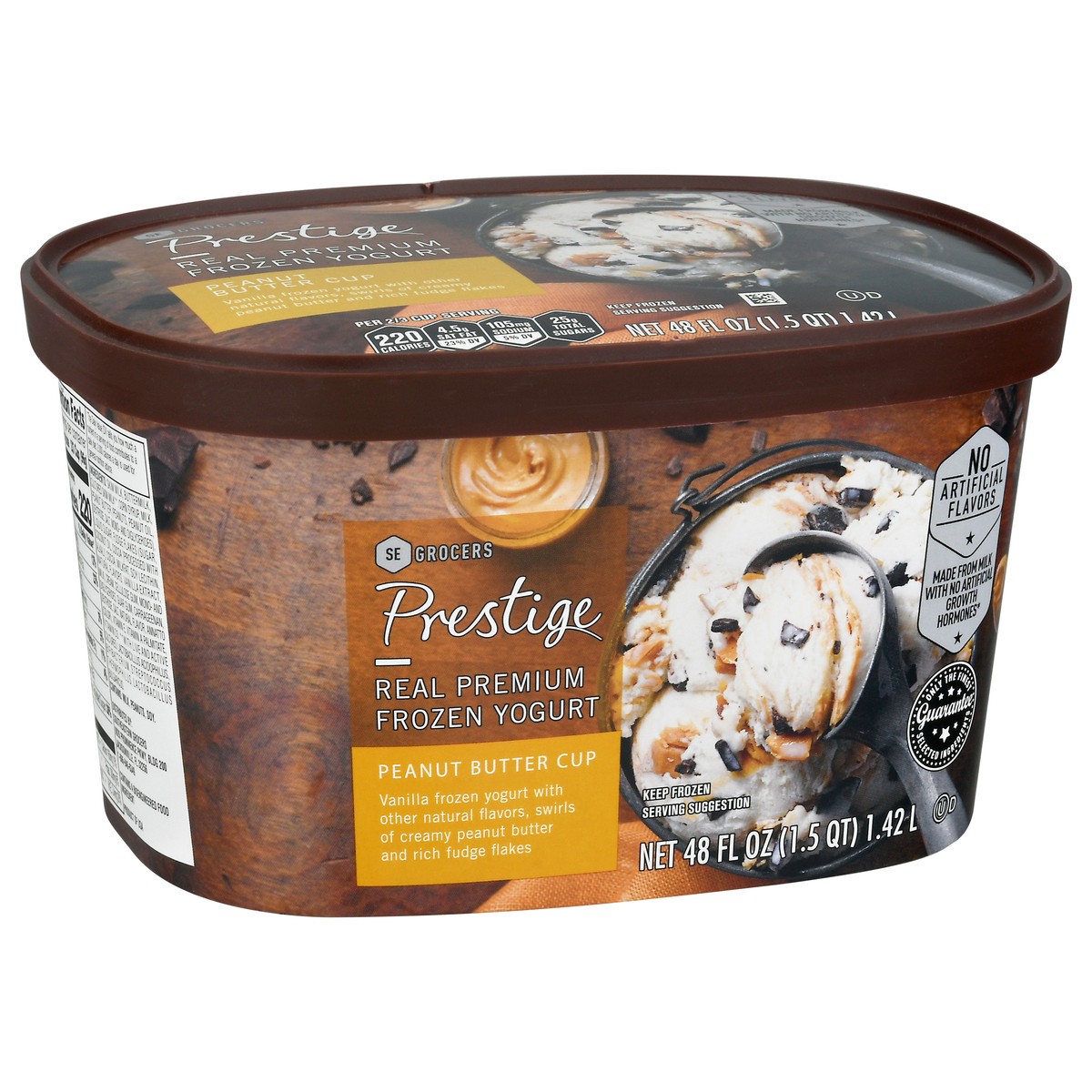 slide 3 of 9, Prestige Real Premium Frozen Yogurt Peanut Butter Cup, 48 oz