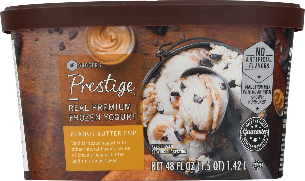 slide 9 of 9, Prestige Real Premium Frozen Yogurt Peanut Butter Cup, 48 oz