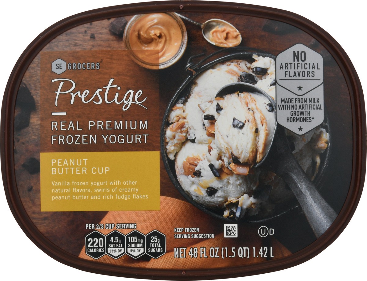 slide 2 of 9, Prestige Real Premium Frozen Yogurt Peanut Butter Cup, 48 oz