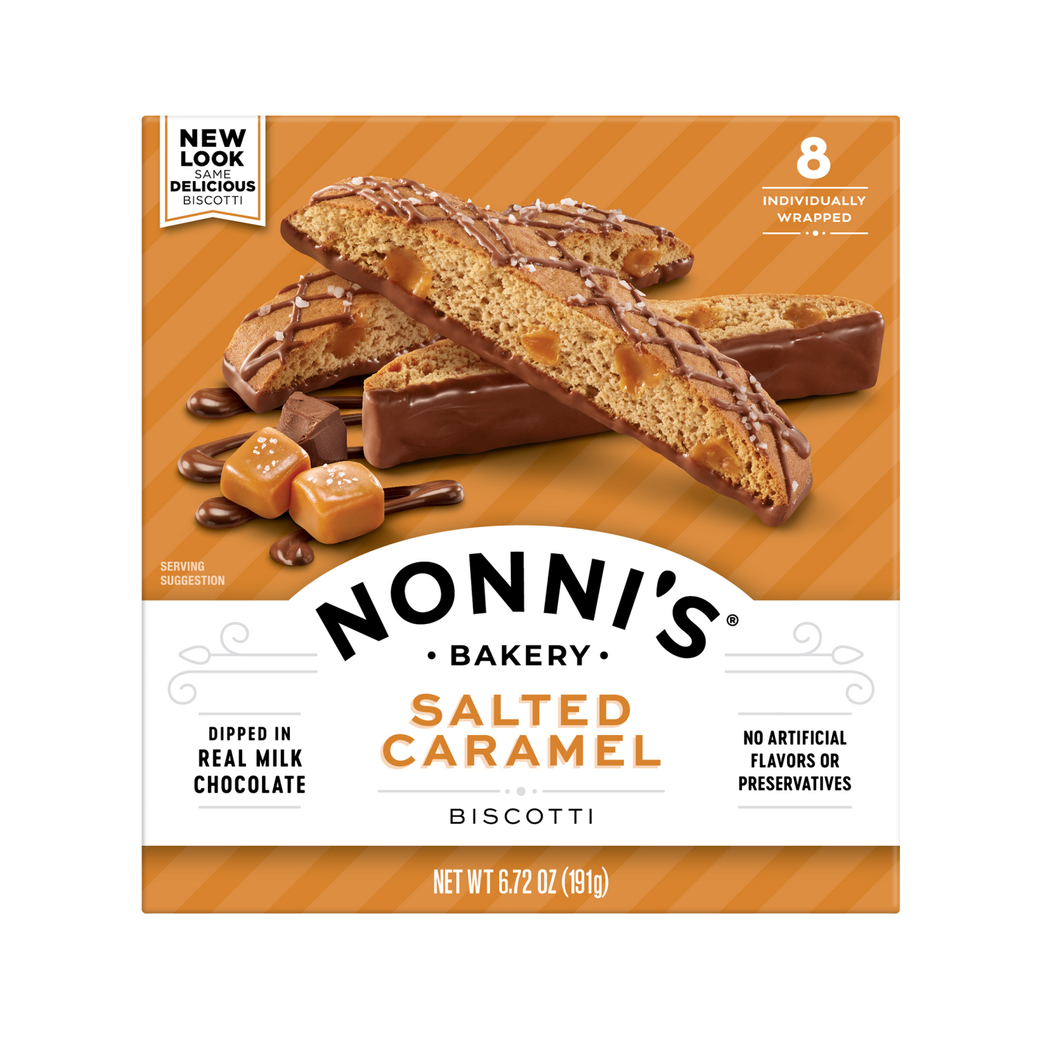 slide 1 of 4, Nonni's Nonni’s Salted Caramel Biscotti, 8-count carton 6.72 oz, 8 ct