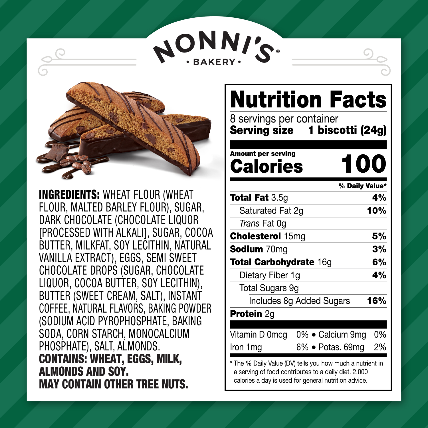 slide 2 of 2, Nonni's Nonni’s Espresso Chocolate Chip Biscotti, 8-count carton 6.88 oz, 8 ct