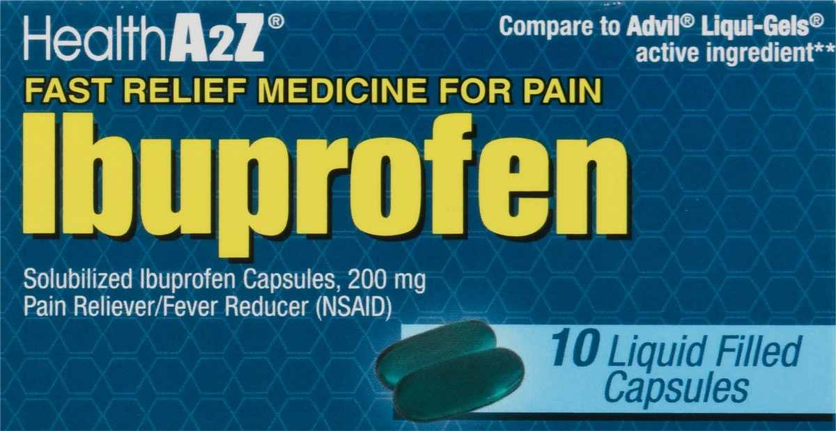 slide 1 of 13, HealthA2Z Liquid Filled Capsules Ibuprofen 10 ea, 10 ct