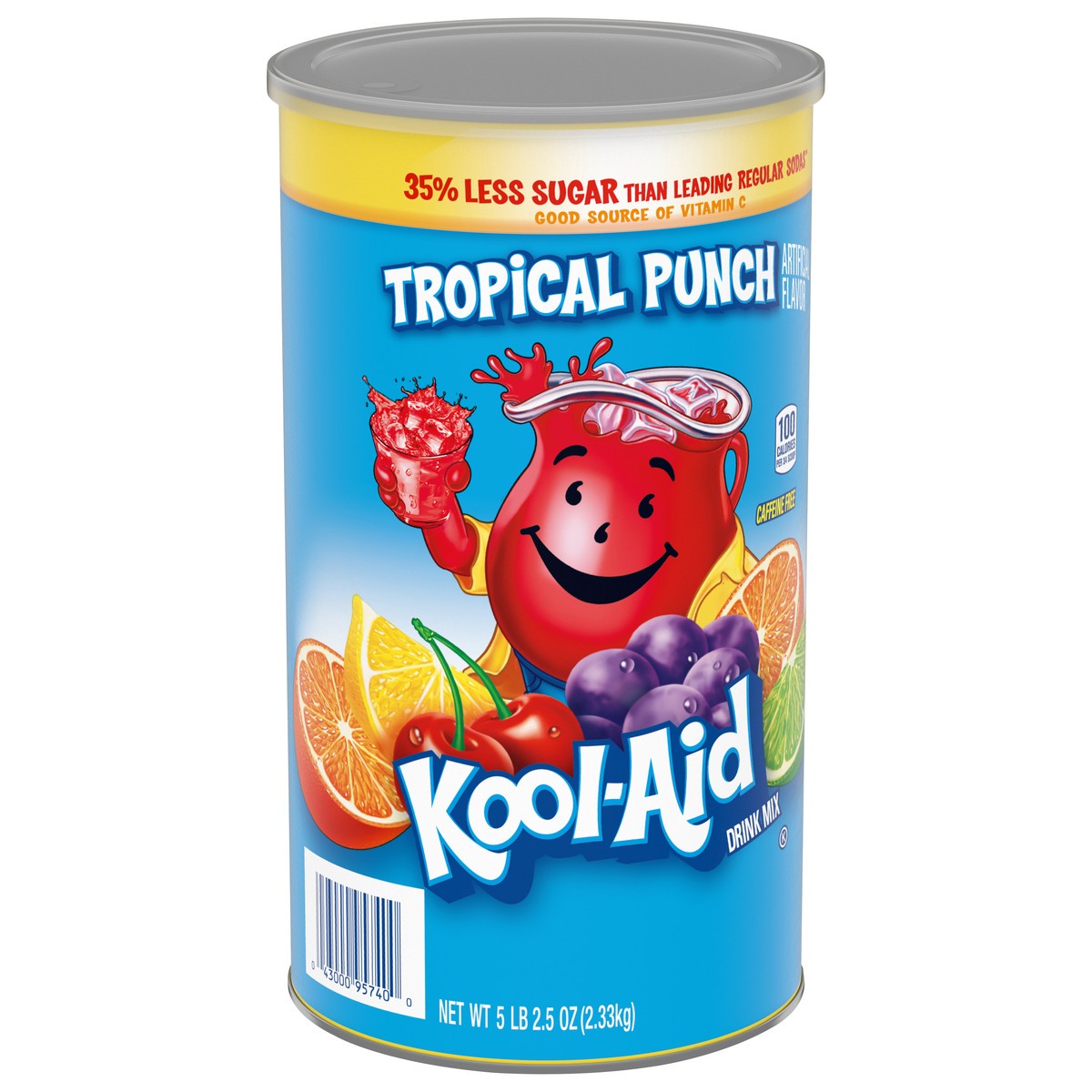 slide 2 of 9, Kool-Aid Sugar-Sweetened Tropical Punch Artificially Flavored Powdered Soft Drink Mix, 5.16 lb Canister, 5.156 lb