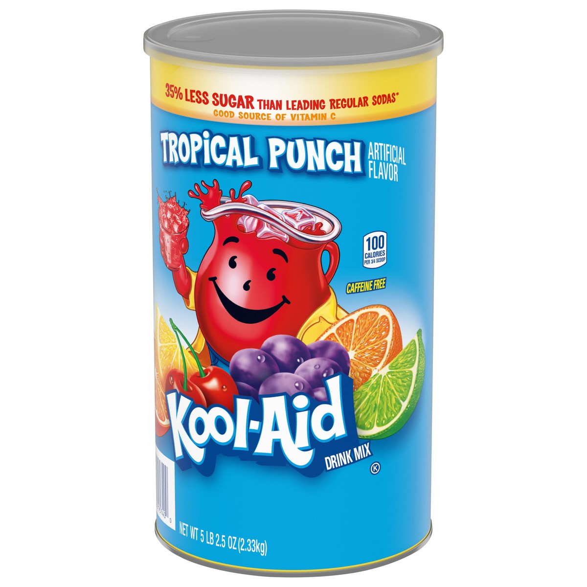 slide 5 of 9, Kool-Aid Sugar-Sweetened Tropical Punch Artificially Flavored Powdered Soft Drink Mix, 5.16 lb Canister, 5.156 lb