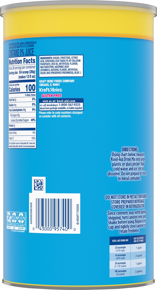 slide 3 of 9, Kool-Aid Sugar-Sweetened Tropical Punch Artificially Flavored Powdered Soft Drink Mix, 5.16 lb Canister, 5.156 lb