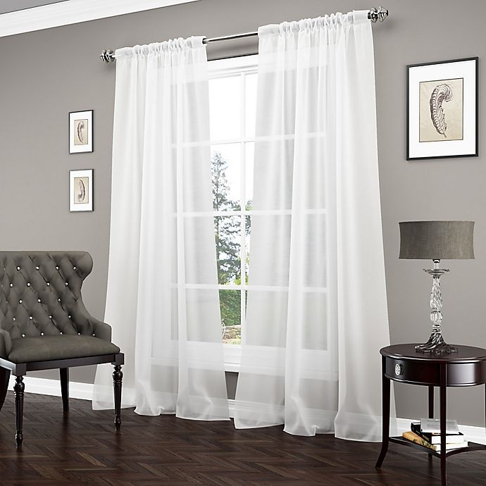 slide 1 of 1, Vue Carrington Sheer Window Curtain Panel - White, 84 in