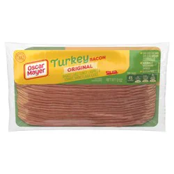 Oscar Mayer Gluten Free Fully Cooked Turkey Bacon With 55% Less Fat & 44% Less Sodium, 12 Oz Pack, About 18 Slices