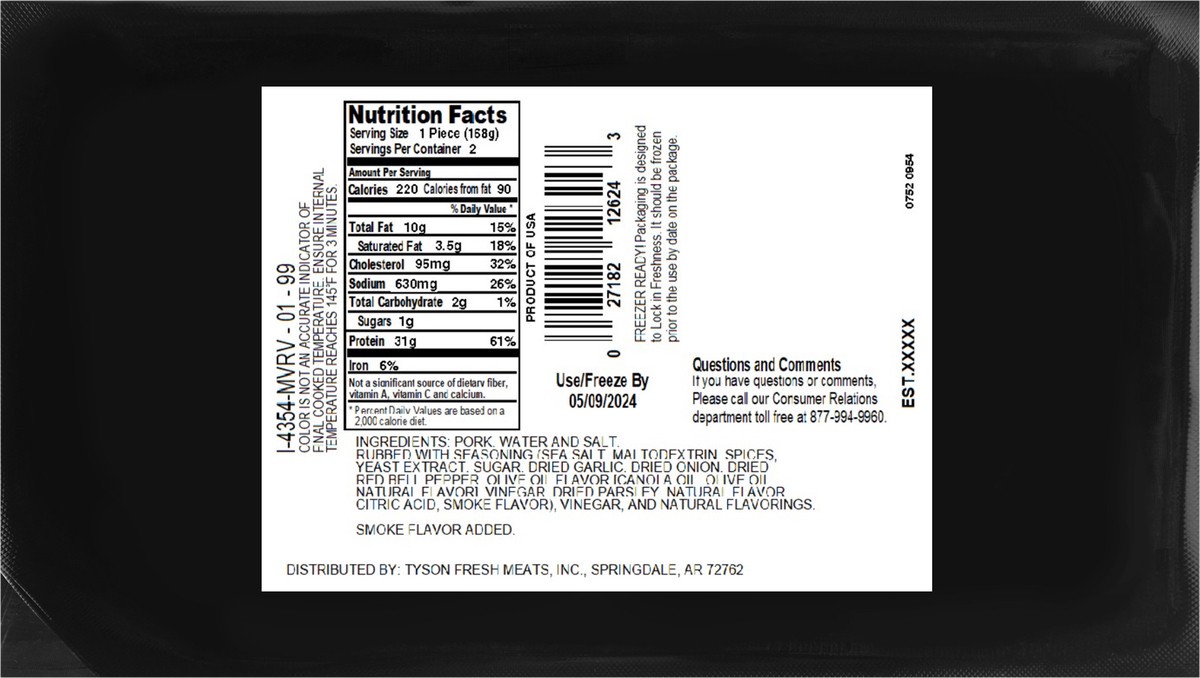 slide 3 of 8, Tyson Pork Chops, Classic Garlic & Herb, 12 oz