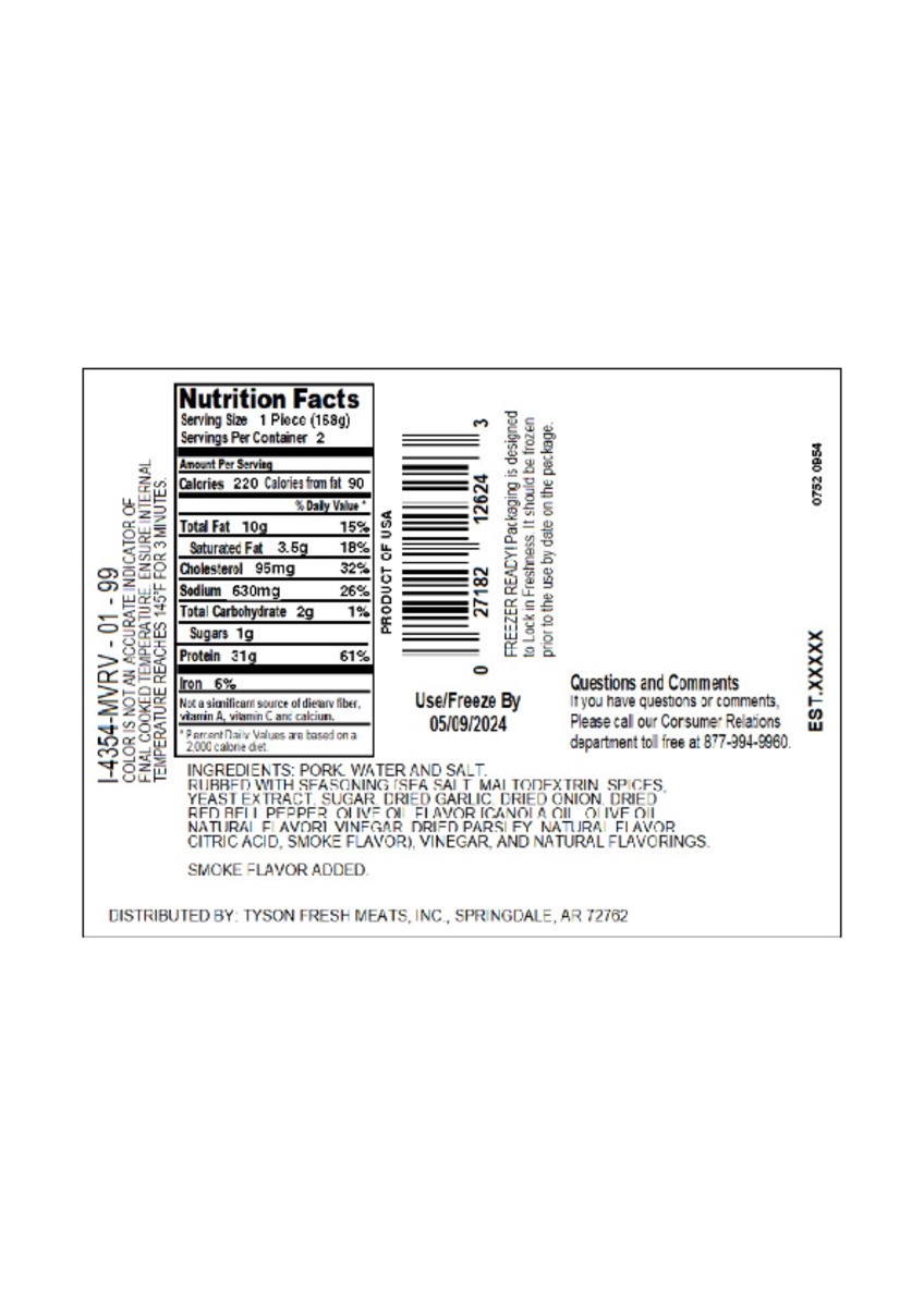 slide 2 of 8, Tyson Pork Chops, Classic Garlic & Herb, 12 oz