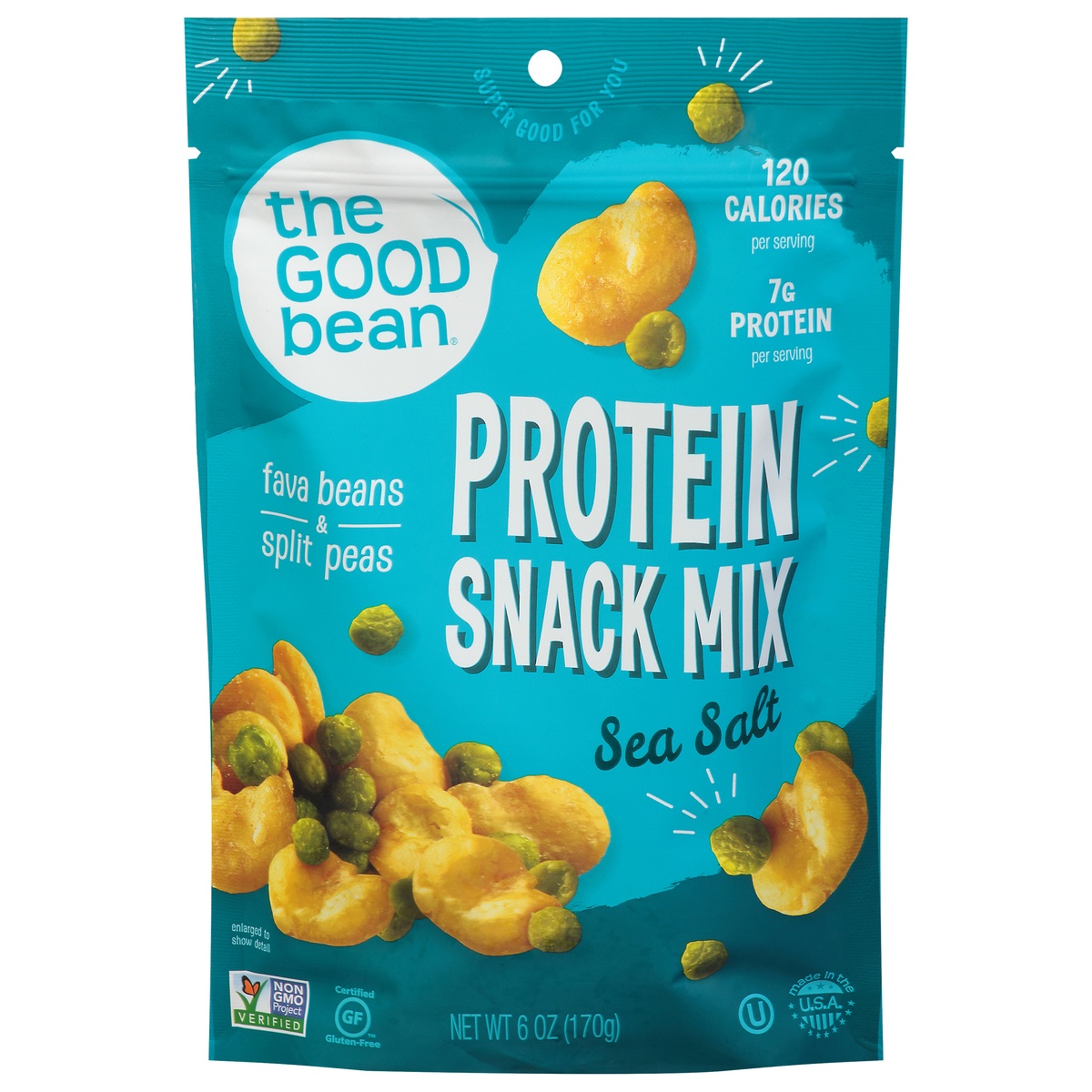 slide 1 of 1, The Good Bean Sea Salt Protein Snack Mix 6 oz, 