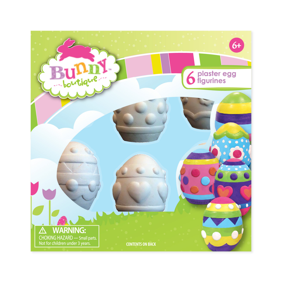 slide 1 of 1, Colorbok Bunny Boutique Plaster Figurines Eggs 34017491, 7 in