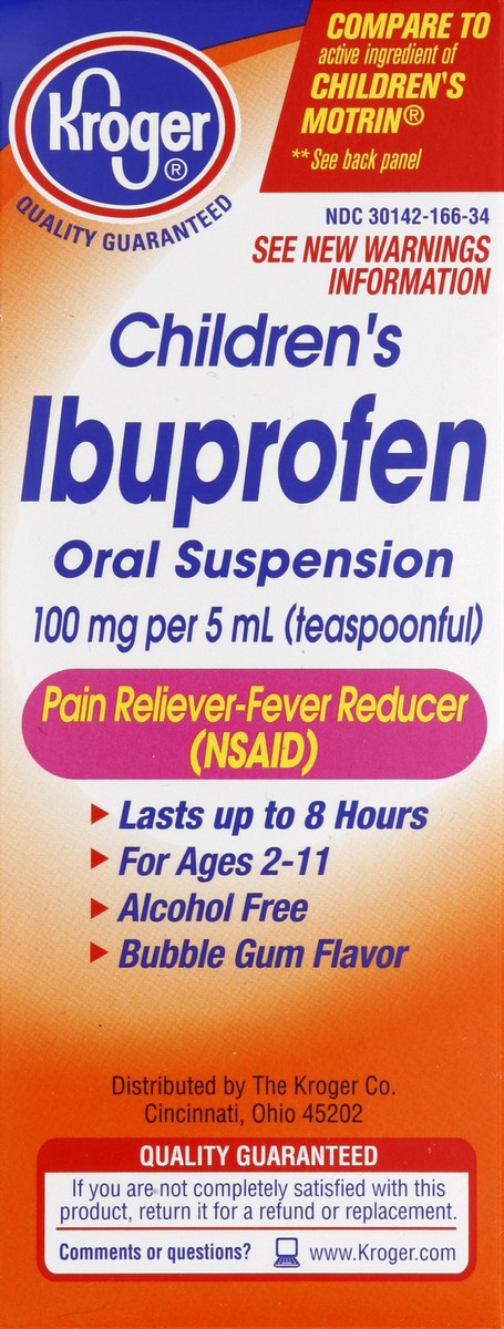 slide 2 of 5, Kroger Children's Ibuprofen Bubble Gum Flavor Oral Suspension, 8 fl oz